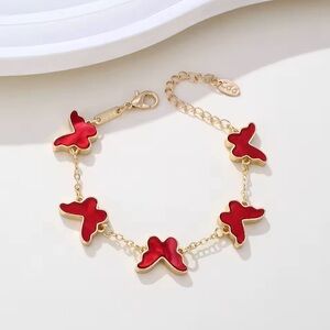 Elegant Red Butterfly Bracelet
